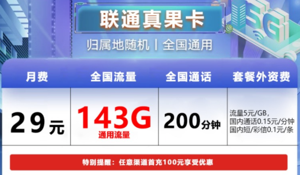 有沒有既有流量又包含語(yǔ)音的流量卡套餐 聯(lián)通29元143G流量+200分鐘語(yǔ)音通話上網(wǎng)卡